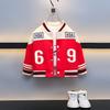 Chaqueta de béisbol digital 69 para niño, nueva chaqueta de primavera y otoño para niño, chaqueta elegante para niño de talla pequeña y mediana, ropa de comercio exterior para niño.