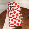 Ins estilo coreano fofo estampa completa doce morango cereja fruta S24 capa de telefone Galaxy S26 camada única capa dura