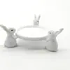 Bandeja de Conejo Nueva Impresa en 3D Transfronteriza con Tres Conejitos Lindos, Adorno de Bandeja Pequeña para Joyería y Llaves
