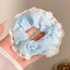 Diadema de lazo de encaje de moda, banda para el cabello extragrande estilo coreano, delicado patrón floral, perfecta para crear un peinado de moño