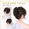 Moño Torcido Postizo para Mujer, Cabello Realista, Pinza de Garra de Tiburón, Moño Elegante, Recogido Esponjoso, Moño de Flor, Moño Postizo para la Parte Trasera de la Cabeza
