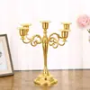 Candelabros Estilo Europeu de Cinco e Três Braços, Luxuoso Restaurante Ocidental Jantar Romântico à Luz de Velas, Decoração de Hotel, Adereços de Casamento, Suportes para Velas