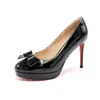 Primeiro Encontro com os Sapatos de Salto Alto Impermeáveis de Plataforma Estilo Francês com Solado Vermelho para Mulheres, Novo Modelo 2026, Elegantes e Confortáveis, com Laço e Saltos Finos