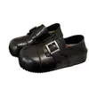 Zapatos Mary Jane redondos de cuero genuino estilo retro, para mujer, con suela gruesa, que aumentan la altura, zapatos de cuero estilo Birkenstock, versátiles para uso casual y de mocasín.