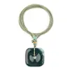2328-Ágata de Cristal Natural 30mm Cuadrado Trenzado Cuadrado Hebilla de Seguridad Collar Punto Turístico Venta Caliente Producto Nuevo Transfronterizo