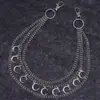 Cadena de Cintura Metálica de Doble Capa Europea y Americana de Moda con Colgante de Luna, Cadena para Jeans, Accesorios de Calle Hip-Hop para Hombres y Mujeres