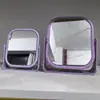 Espejo de Escritorio de Doble Cara Escritorio de Dormitorio Giratorio Maquillaje para Estudiantes Espejo Pequeño de Escritorio Portátil Vestidor Espejo de Princesa