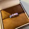 Anillo Abierto de Flor de Circonita Super Brillante Verano Fresco Dulce Moderno Anillo para Dedo Índice Anillo de Gama Alta de Nicho para Mujer