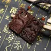 Golpe de Raio Madeira de Jujuba Guan Gong Pingente Oco Pingente Deus da Riqueza Wu Pingente Guan Yu Placa de Madeira Portátil para Homens e Mulheres Esculpido à Mão Puro