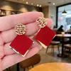 Pendientes Exagerados de Metal Negro con Rombos Grandes Europeos y Americanos para Mujer, Diseño de Nicho Geométrico, Nuevos Pendientes de Moda Exagerados