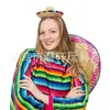 Sombrero modelador de tela no tejida mexicana para fiesta de Carnaval, capa con borlas a rayas, mini sombrero de paja, diadema diadema