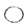 Pulsera de acero de titanio entrelazada, no se decolora, moda masculina, versátil para el uso diario, accesorio geométrico hip-hop moderno para mujer