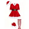 Vestido Largo Navideño Ropa para Mujer Adulta Disfraz Navideño Atuendo para Fiesta Festival Disfraz Navideño Conjunto de Ropa de Belleza Navideña