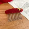 Pinza para el Cabello de Lana Roja de Poni para Año Nuevo, Pinza Lateral de Gama Alta y Exquisita, Pinza Bb, Accesorio Vintage de Nicho para Mujeres en su Año Zodiacal