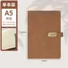 Caderno A5, Estilo Simples de Negócios, Alto Valor Estético, Diário, Anotações de Reunião, Caderno com Fecho de Couro Macio, Logo Impresso Personalizado