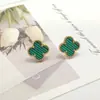 Explosões Transfronteiriças Grama da Sorte Aço Inoxidável Flor de Quatro Folhas Cor Dourada Retentora de Cor Brincos de Fritillaria Femininos Versáteis Elegantes Simples