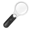 Lupa de Mano con 3 Luces LED, Lupa de Lectura de Lente Dual 3X y 45X para Personas Mayores, Inspección, Joyería