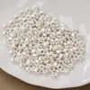 Cuentas sueltas de plata pura 999 lisas y sencillas, cuentas redondas, cuentas de disco, cuentas de rueda, cuentas de burbuja, pulsera retorcida DIY, accesorios de plata pura