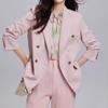 Blazer Holgado Casual Petite de Fabricante al por Mayor en Stock para Mujer, Nuevo Estilo Primavera y Otoño, Elegante Chaqueta de Traje Rosa