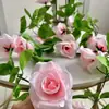 Vinha de Rosas Artificiais Flor Artificial em Vinha para Decoração de Tubo de Ar Condicionado de Sala de Estar Vinha de Teto Planta de Plástico Envoltório