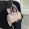 Dropshipping Transfronterizo Bolso Boston de Cuero Genuino Repujado para Mujer Nuevo Modelo 2026 Bolso de Hombro Bolso de Mano Bolso Cruzado