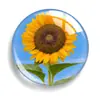 Planta de Venta Caliente Girasol Hora Piedra Preciosa Joyería DIY Tablero de Mensajes de Cristal Imán para Nevera Llavero Soporte para Teléfono
