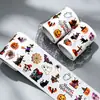 Pegatinas de rollo de Halloween, calabaza, fantasma, bruja, pegatinas de dibujos animados, adhesivas fáciles de despegar, pegatinas selladoras para envolver regalos