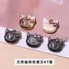 Acessórios de cabeça de gato em concha preta natural, produtos semi-acabados para joias artesanais DIY em formato de coração de gato KT e raposa em concha branca atacado