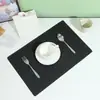 Jogos Americanos de Mesa com Textura de Palha Tecida em Couro PVC, à Prova de Óleo, Manchas e Calor, Estilo Japonês Ocidental, Resistentes a Altas Temperaturas