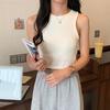 Camisola corta en forma de I para mujer, ropa interior con almohadilla para el pecho, estilo coreano, sin mangas, novedad de verano