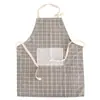 Delantal de cocina de algodón y lino antifouling engrosado de cintura ropa protectora de cocina moda coreana simple peto para adultos mujeres