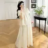 Conjunto de Vestido de Maternidad de Moda Coreana de Verano 2026, Holgado, de Longitud Media
