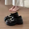 Sapatos Mary Jane retrô xadrez estilosos com laço, sola grossa, acabamento em renda e design plataforma para aumentar a altura, para mulheres