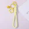 Chaveiro de Miçangas para Montar Macaron Resina Estrela de Cinco Pontas Sino Cordão Colorido de Trança Chaveiro DIY para Meninas