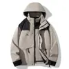 Chaqueta de Estilo Otoño e Invierno para Exterior para Hombre y Mujer Tres en Uno Desmontable Cortavientos Impermeable Traje de Montañismo Chaqueta Repelente al Agua