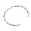 Pulseira Aberta com Rosca Quente Transfronteiriça Moda Popular Pulseira de Aço Titânio Aço Inoxidável Branca Masculina e Feminina
