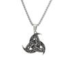 Nuevo collar con colgante de acero de titanio con forma de triángulo de tótem solar vikingo para hombre y mujer, estilo nórdico retro de acero inoxidable
