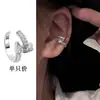 Aretes con Patrón de Diamante y Circonia de Doble Capa, Similares a los Ear Cuffs que Usa Kim Yoo-Jin en el Drama "A Date with the Devil", Aptos para Orejas sin Perforar