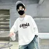 Camiseta de Manga Longa para Meninos 100% Algodão Chegada Nova Outono 2026 Crianças Médias e Grandes Estilo Primavera/Outono Casual Camada Base Tendência