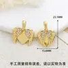 Pingente Transfronteiriço Europeu e Americano Micro-Pavimentado Zircônia Coração Asas Abertura e Fechamento Joia Pingente Elegante Acessível Luxo Joias DIY Acessórios