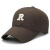 Gorra de béisbol bordada con R para mujer, nueva gorra de béisbol japonesa con visera para todo tipo de partidos, gorra de ala curva informal deportiva de moda de estilo coreano para hombre