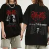Camiseta Hip Hop Metal Rock Gótica Camiseta de Algodón Estampada Moda Streetwear Casual Holgada Camisetas para Hombre y Mujer