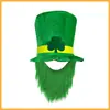 Chapéu de Festa Irlandês St. Trevo de São Patrício com Chapéu de Barba Chapéu Alto Irlandês Chapéu de Performance