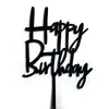 Bandera Decorativa para Pastel de Acrílico Tarjeta de Fiesta Feliz Cumpleaños Enchufe Decoración Creativa para Pastel Paquete de 10