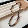 Collar Redondo con Cuentas de Cristal Estilo Bohemio Lujo Ligero Diseño de Nicho Cadena para Clavícula Collar Casual Estilo Vacaciones para Mujer