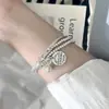 Pulsera de Tres Capas con Cuentas Redondas y Tubos Curvos Estilo Coreano para Mujer, Pulsera de Cuentas de Amistad con Múltiples Círculos, Diseño de Nicho Estilo Ins Inglés