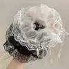 Goma para el pelo de Malla con Encaje Negra y Blanca Lazo de Encaje Hecho a Mano Estilo Ballet Cinta para el Pelo Accesorio Elástico para el Pelo