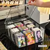 Caja de Almacenamiento para Tarjetas de Juego con Compartimentos Extraíbles, Caja de Tarjetas de Gran Capacidad, Organizador de Cables de Datos, Tipo Cajón Transparente