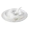 Ajuar de Mesa de Hotel de Alta Gama Juego de Vajilla de Porcelana de Hueso, Tazones Especiales, Platos, Tazas, Habitaciones Privadas, Concepción Artística del Paisaje para Clubes de Hotel