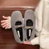 Zapatos Mary Jane para mujer con aumento de altura interno, hechos de lana de cordero cálida y suave, diseño poco profundo, nuevo modelo otoño/invierno 2026, suela suave, mocasines de felpa versátiles